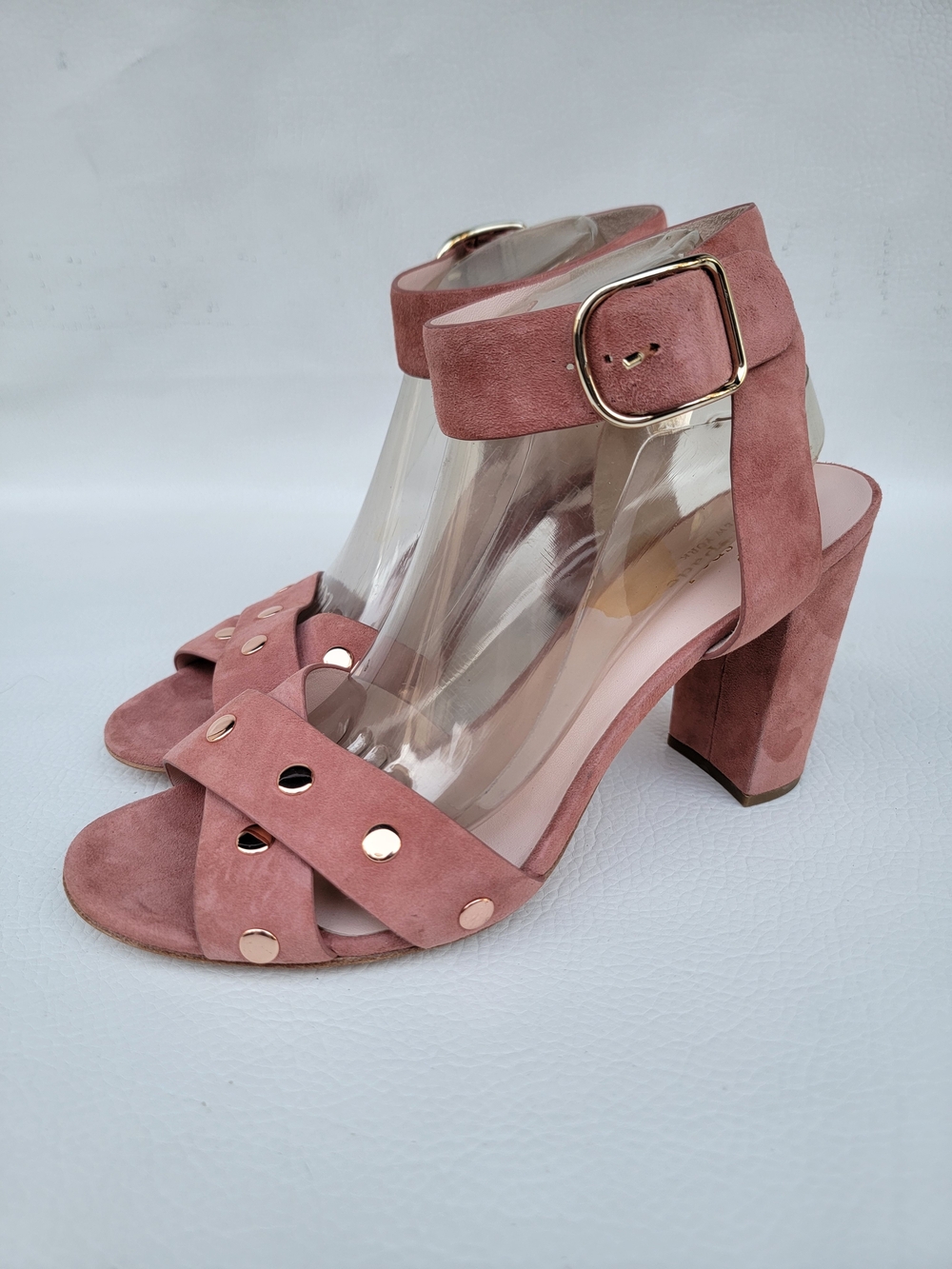 Kate Spade Pink Leather Ankle Strap Heels Womens Sz 11 The shoes show signs of n
